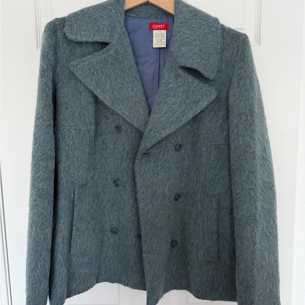 Esprit Vintage 90s Blue Pea Coat